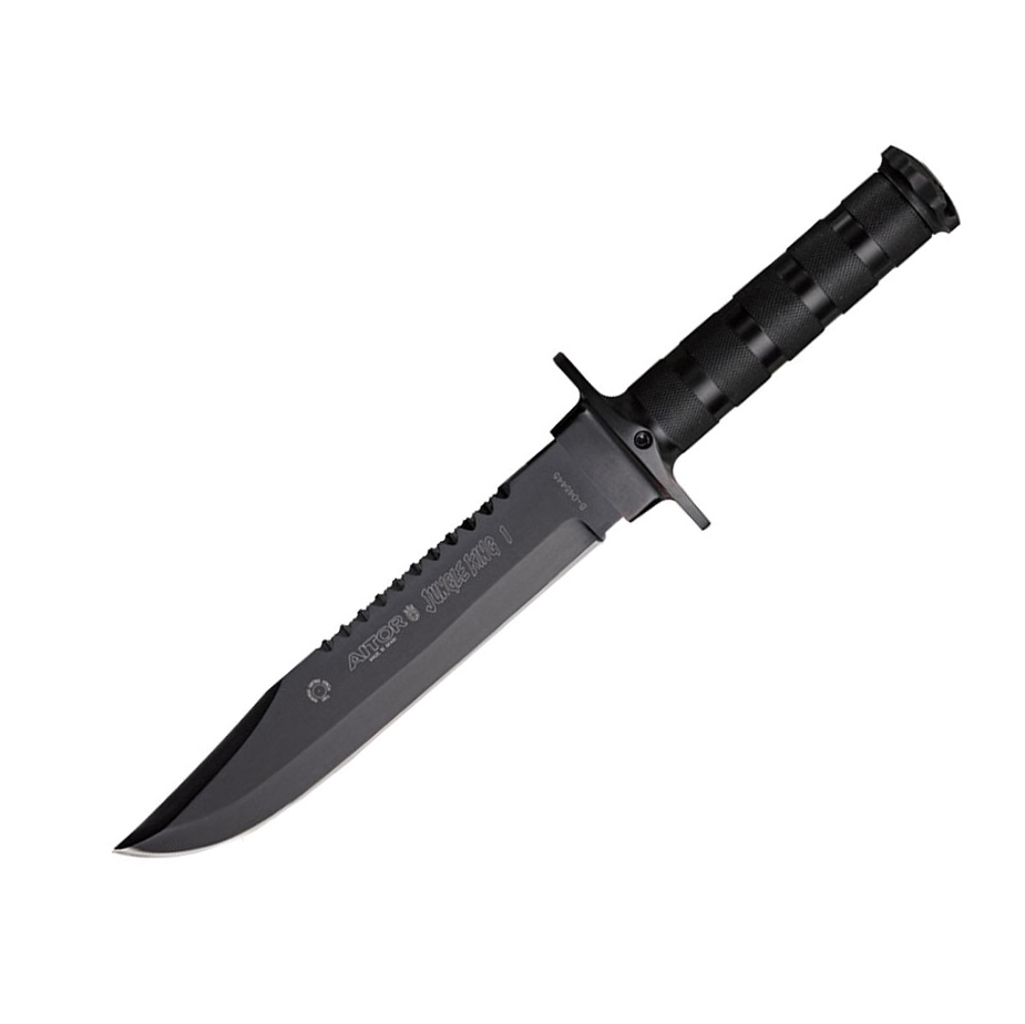 Coltello Militare Aitor Jungle King I nero 16016 con lama nera