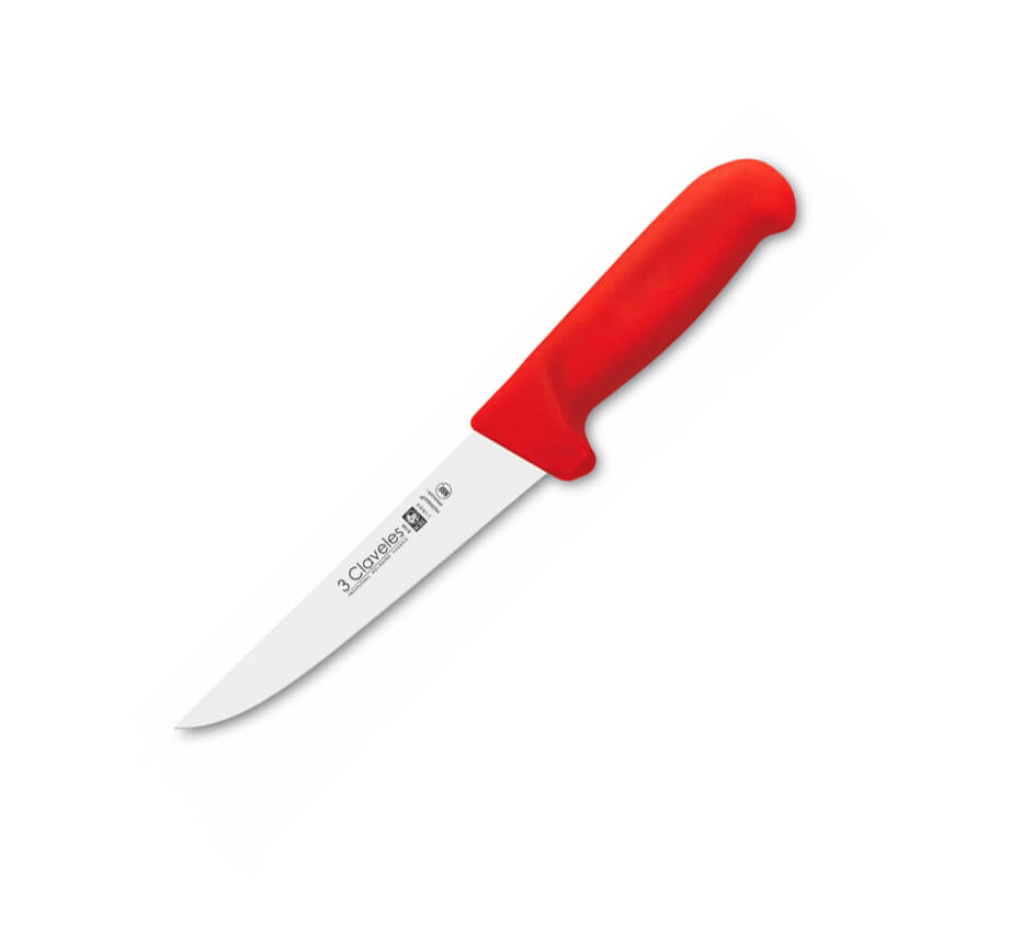 3 Claveles Cuchillo deshuesador ancho con hoja de 15 cm y mango r...