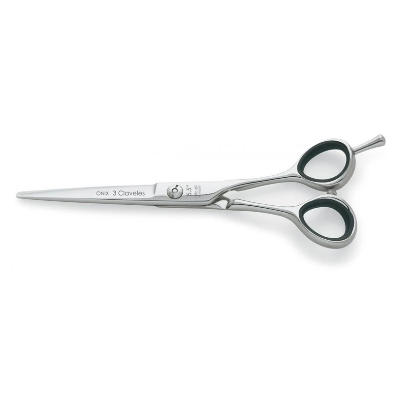 Tijera de peluqueria Onix 5.5" con filo navaja 3 Claveles