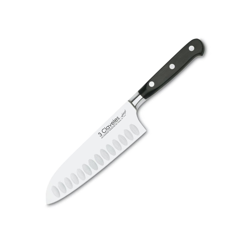 Cuchillo Santoku 3 Claveles forgé con hoja de 17 cm y mango de P...