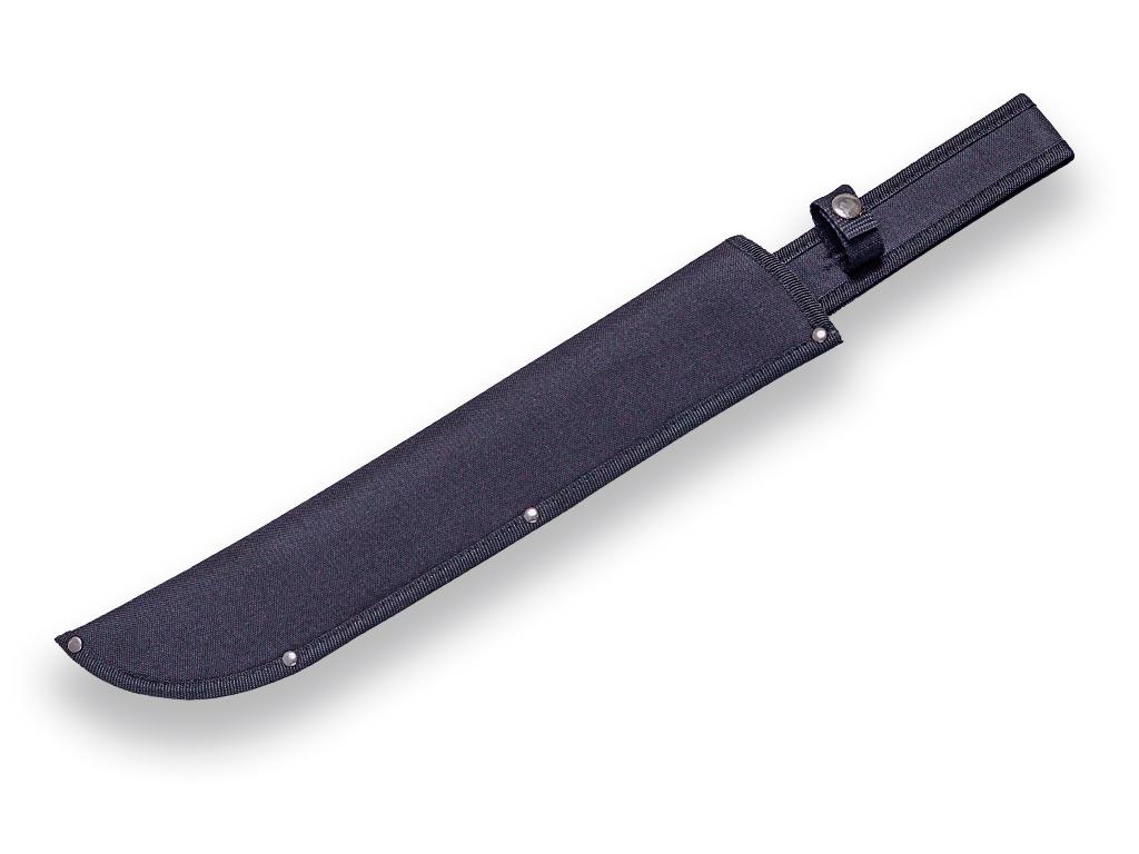 Machete tropicano con hoja negra de 38 cm y mango de ABS naranja y goma negra