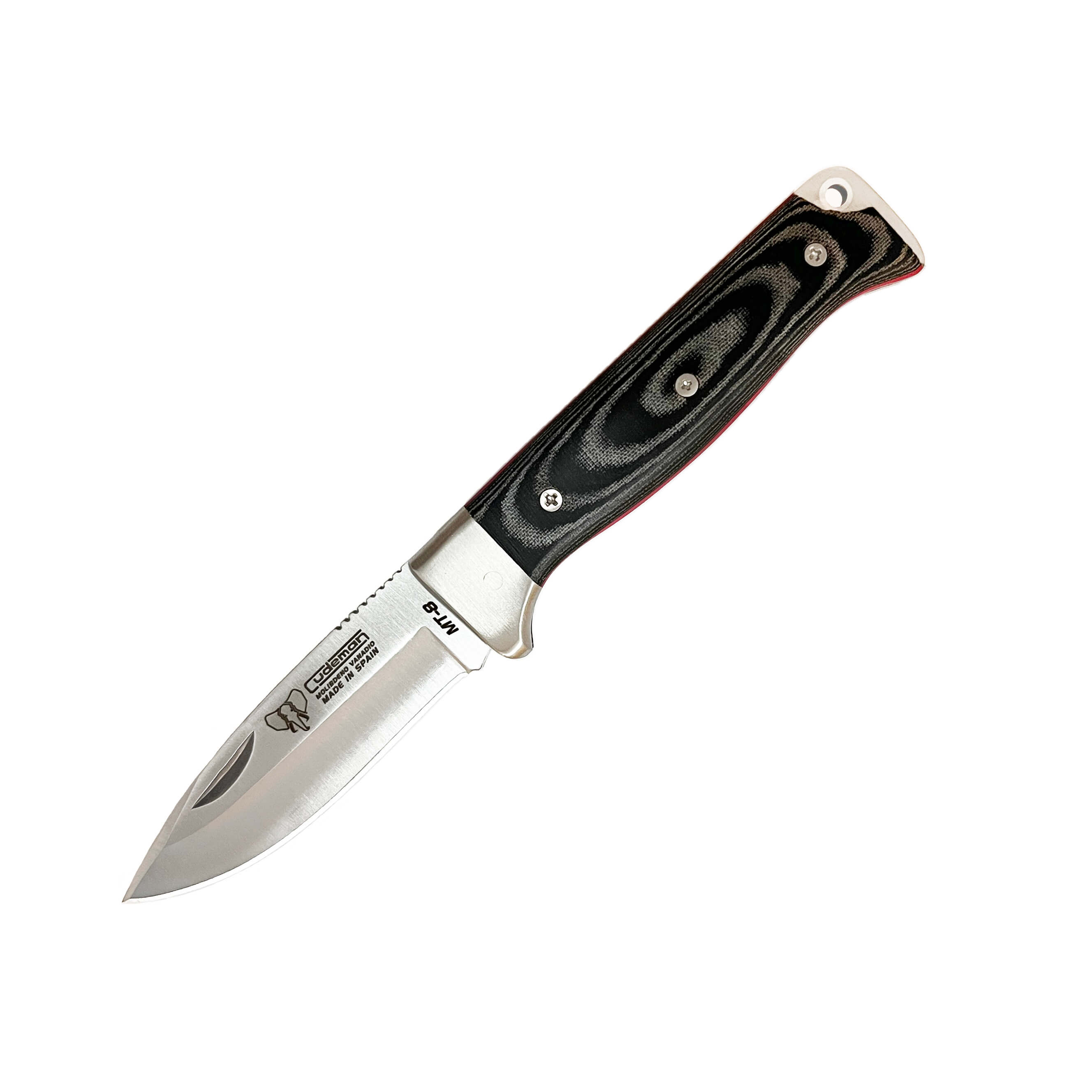 Navaja EDC Cudeman MT8 con mango de micarta negra y hoja de 8 cm