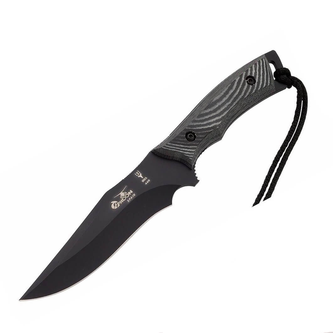 Cuchillo táctico Muela Typhoon 15N con mango de micarta negra y ...