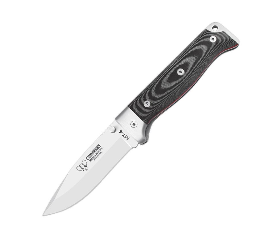 Navaja MT4 Cudeman. Mango micarta negra. Funda de cuero