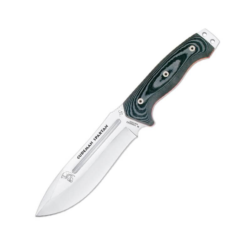 Cudeman Spartan micarta negra. Funda de cuero.