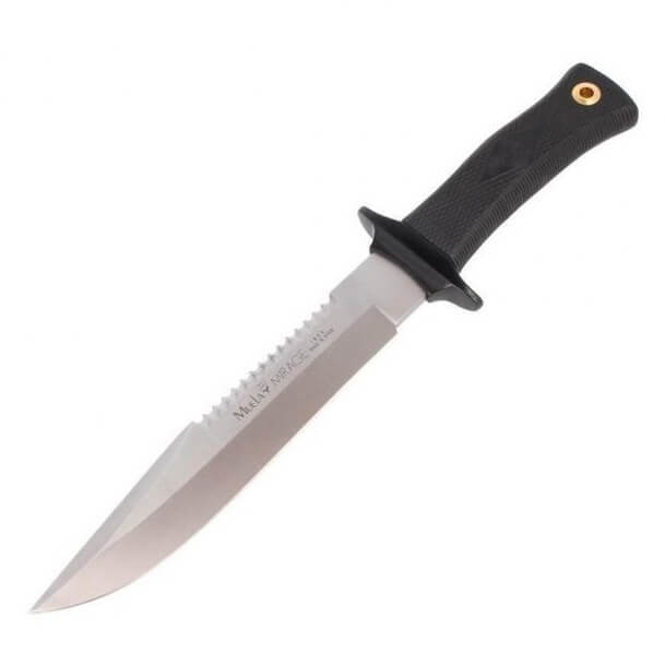 Cuchillo de caza Muela Mirage-20 con mango de goma negra y hoja d...
