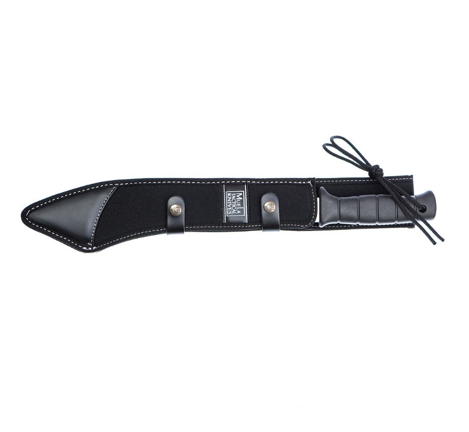 Machete Explorer-32G de Muela con mango de goma negra y hoja de 32 cm