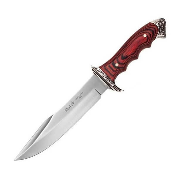 Muela 21833 hunting knife with wooden and silver zamak handle and...
