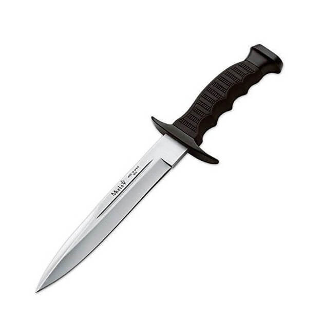 Cuchillo de caza Muela 95-191 con mango negro de goma y zamak y h...