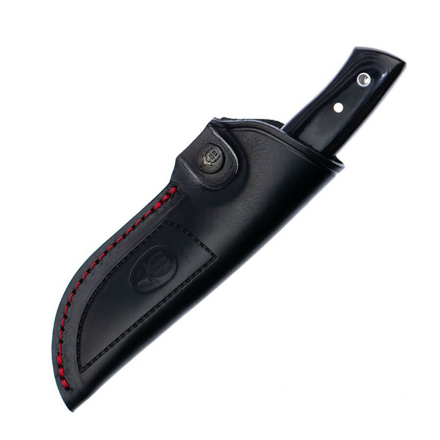 Cuchillo Muela Kodiak con mango de micarta negra con hoja de acero MoVa de 10 cm