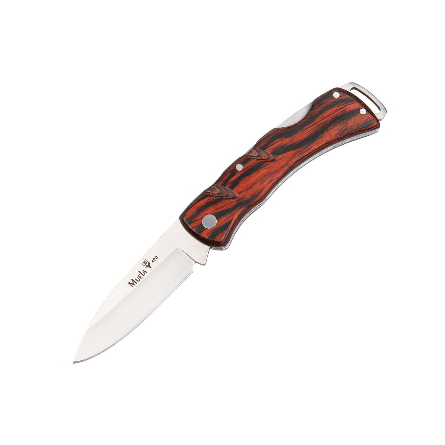 Navaja de bolsillo Muela K-7R con mango de madera prensada coral ...
