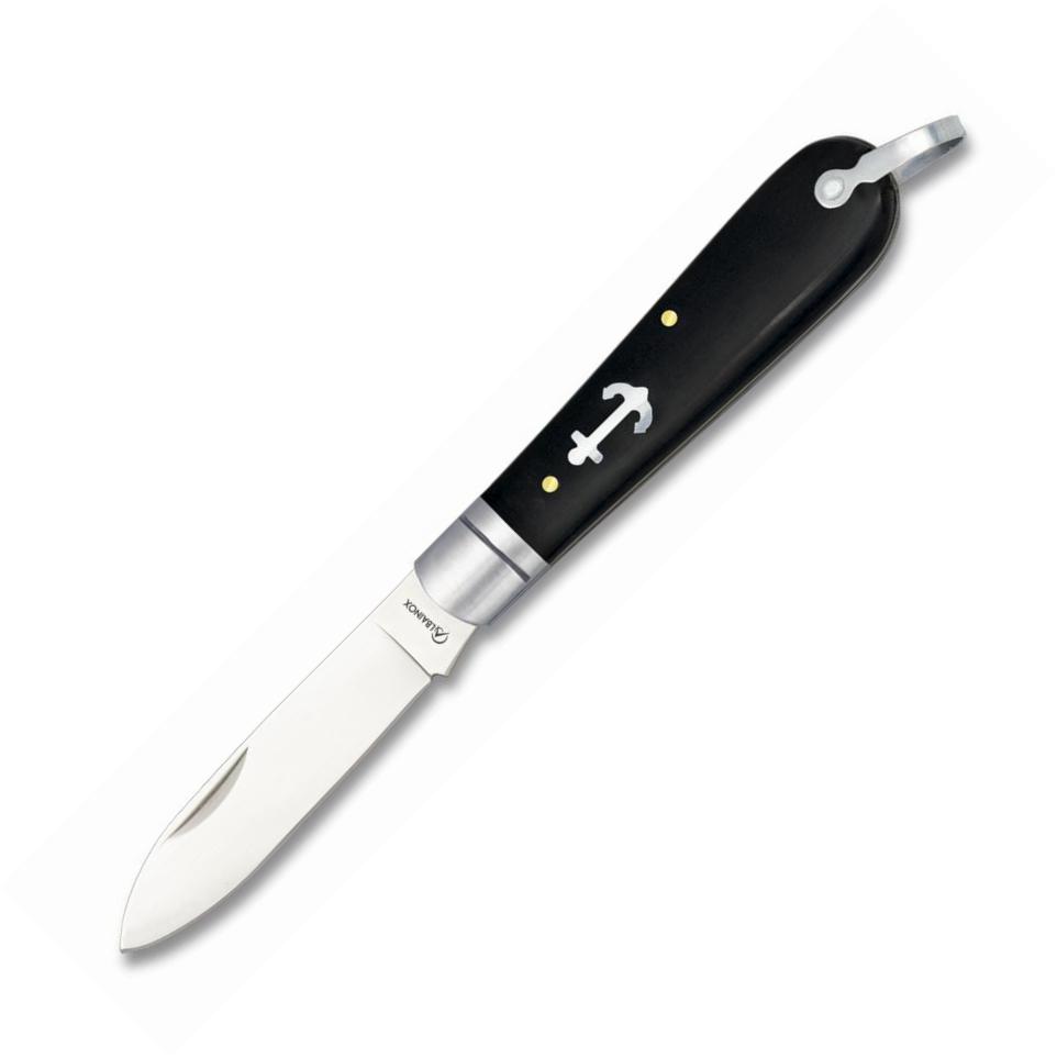 Navaja marinera con punta de espada, mango de ABS negro y hoja de...