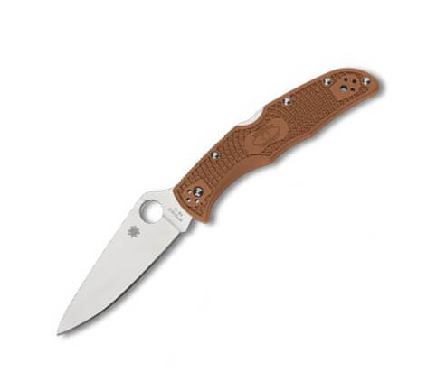 Navaja Spyderco Endura 4 con hoja de VG10 y mango de FRN marrón