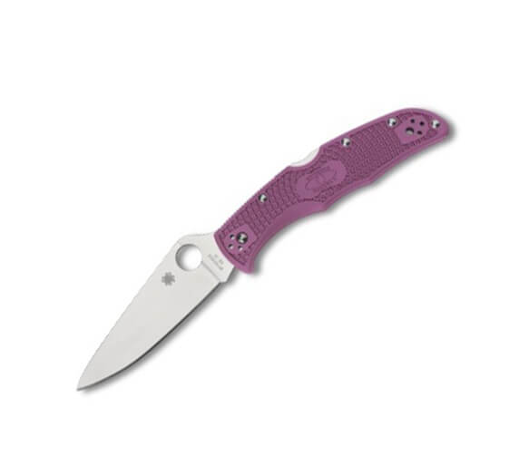 Navaja Spyderco Endura 4 con hoja de VG10 y mango de FRN púrpura
