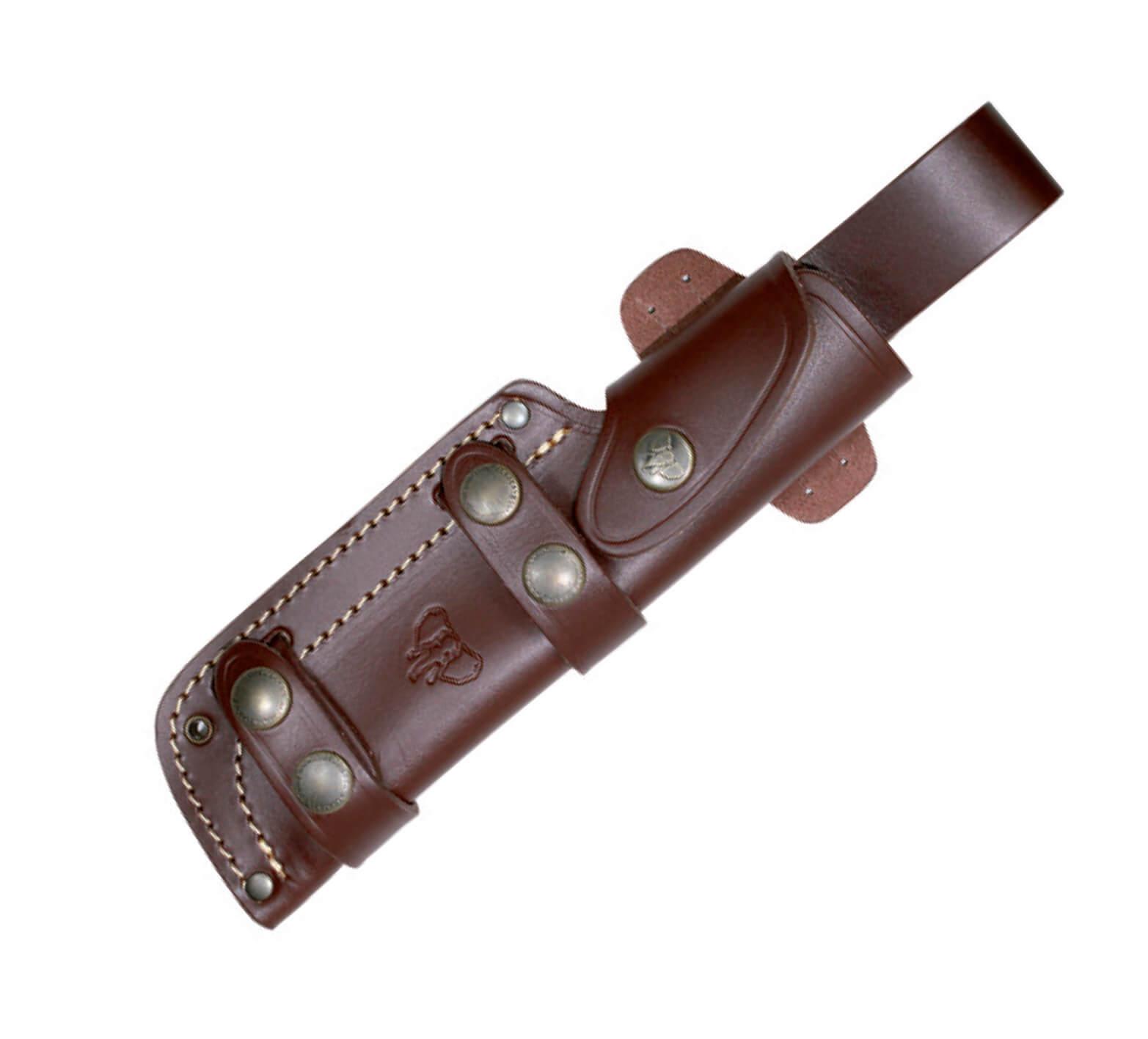 Cuchillo MT1 Cudeman. Mango micarta marrón. Funda de cuero