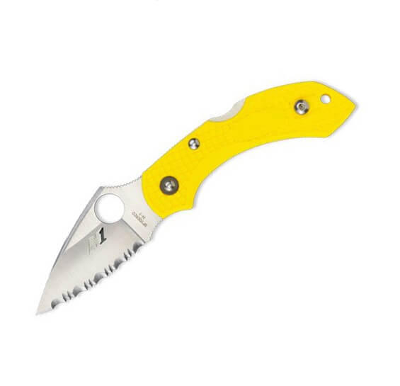 Navaja táctica Spyderco Dragonfly 2 con mango de FRN amarillo y ...