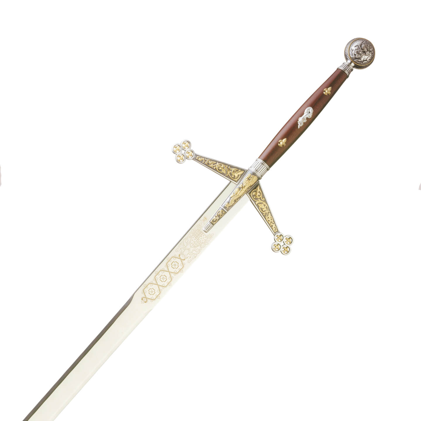 Mandoble Claymore con empuñadura de madera con decoraciones Mart...