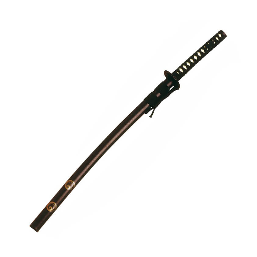 Katana Grulla negra con empuñadura encordada Marto 220 de 100 cm