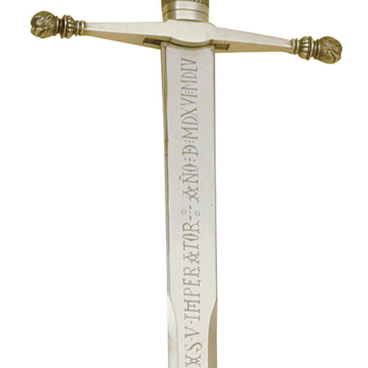 Espada de Carlos V bronce con hoja grabada Marto 381