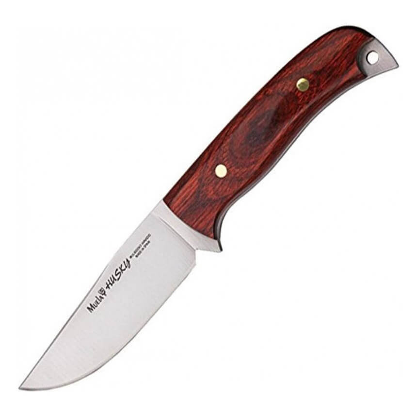 Cuchillo de caza Muela Husky-10R con mango de madera prensada ros...