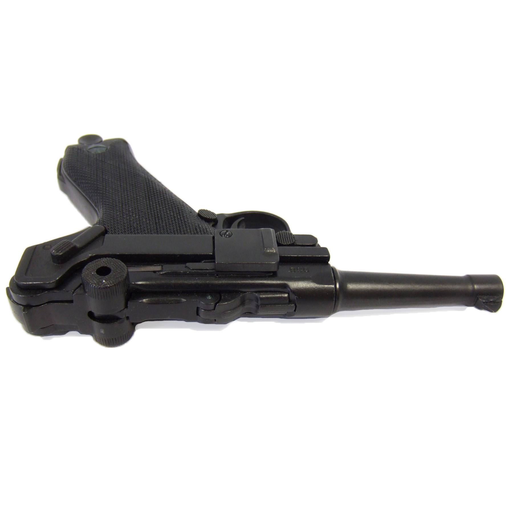 Pistola Parabellum Luger P08, Alemania 1898 fabricada en metal y cachas de plástico negro