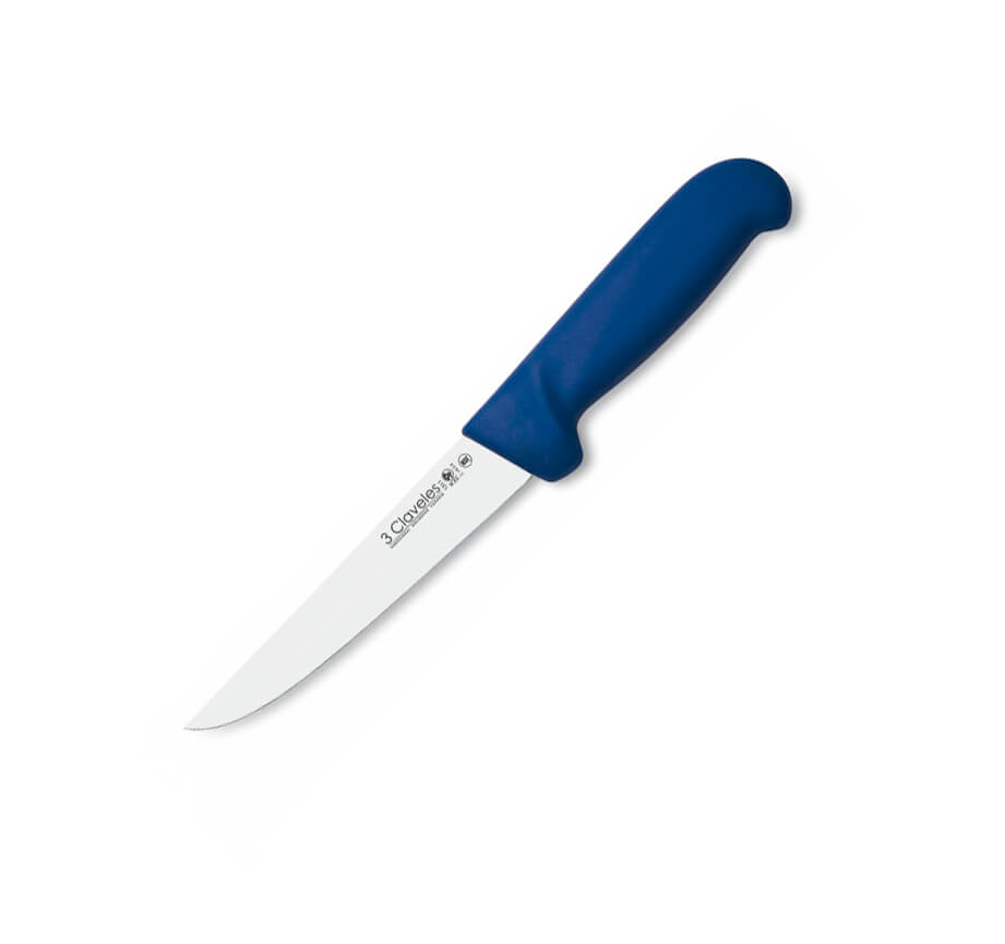3 Claveles Cuchillo deshuesador ancho con hoja de 15 cm y mango a...