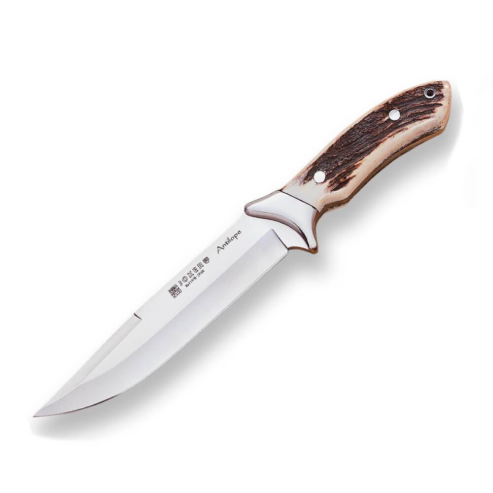 Cuchillo de caza Joker Antilope asta de ciervo. 19.5 cm.