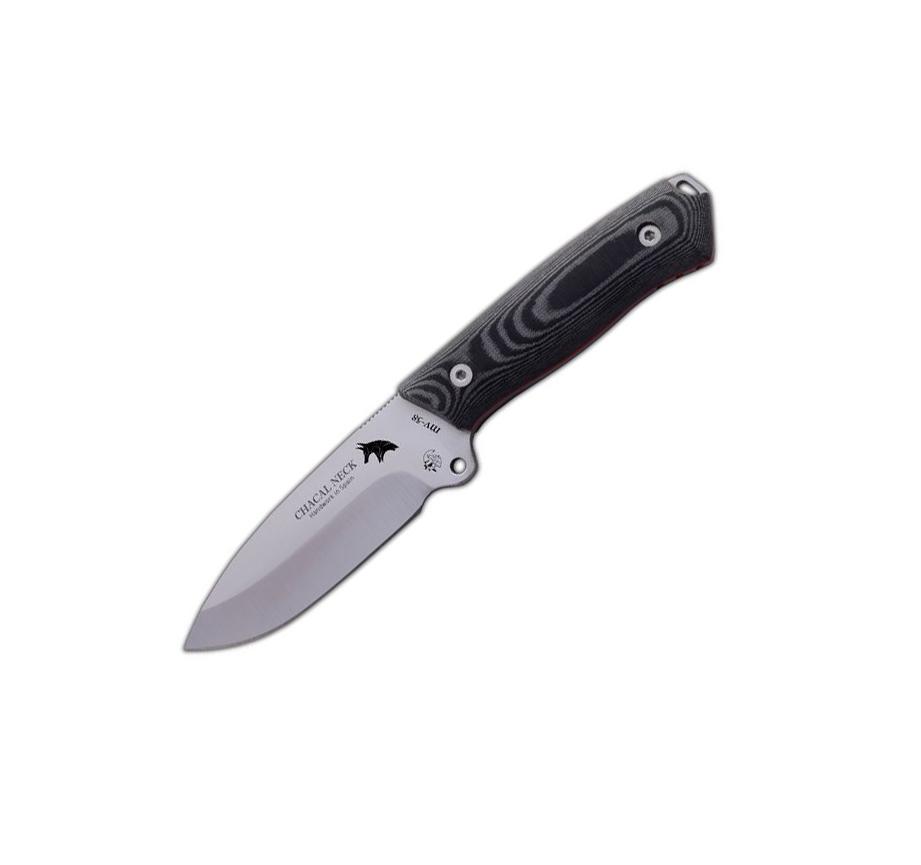 JV Chacal cuchillo de cuello con mango de micarta negra