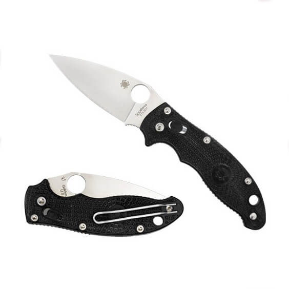 Navaja MANIX 2 con mango de fibra de vidrio negra y hoja de CTS-BD1N con filo liso