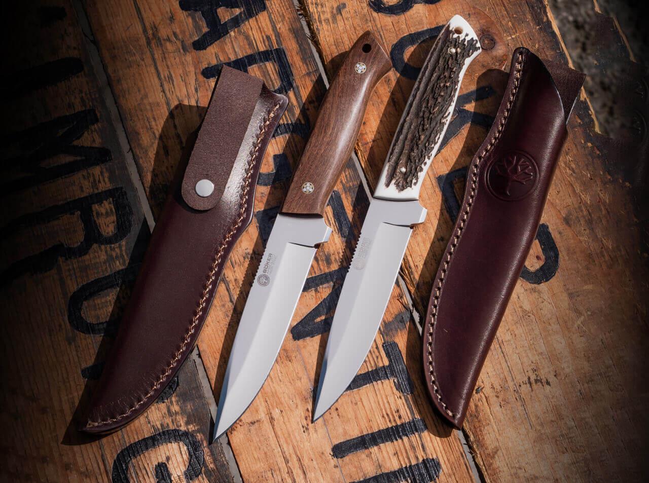 Cuchillo de caza Boker Arbolito Relincho con mango de asta de ciervo