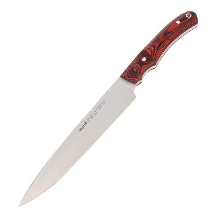 Cuchillo Muela Criollo con mango de madera prensada coral y hoja ...
