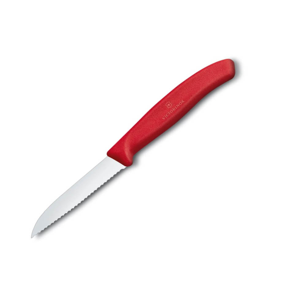 Cuchillo de verduras clásico Victorinox con hoja dentada y mango...