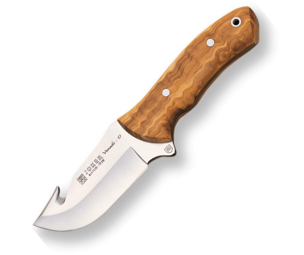 Cuchillo de desollar Joker Venado con mango de madera de olivo