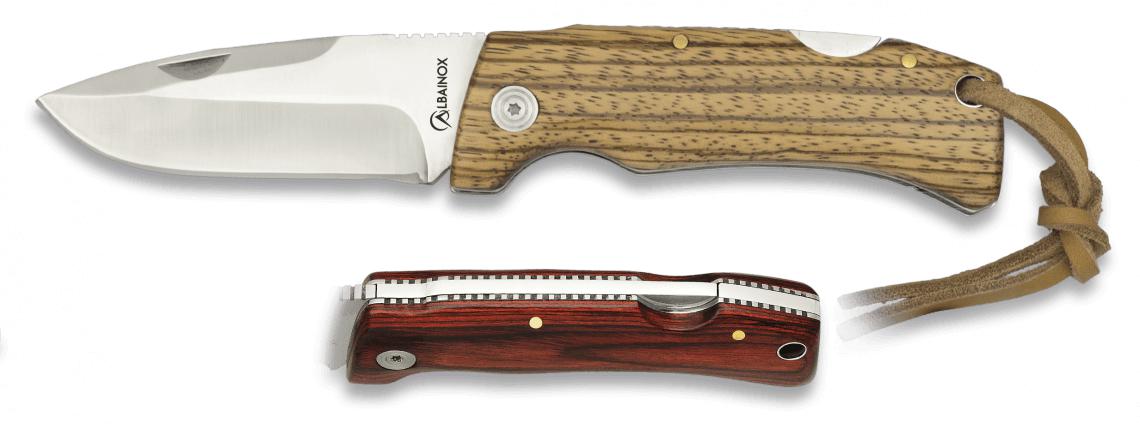 Navaja Albainox diseñada en España con mango de madera zebra, b...
