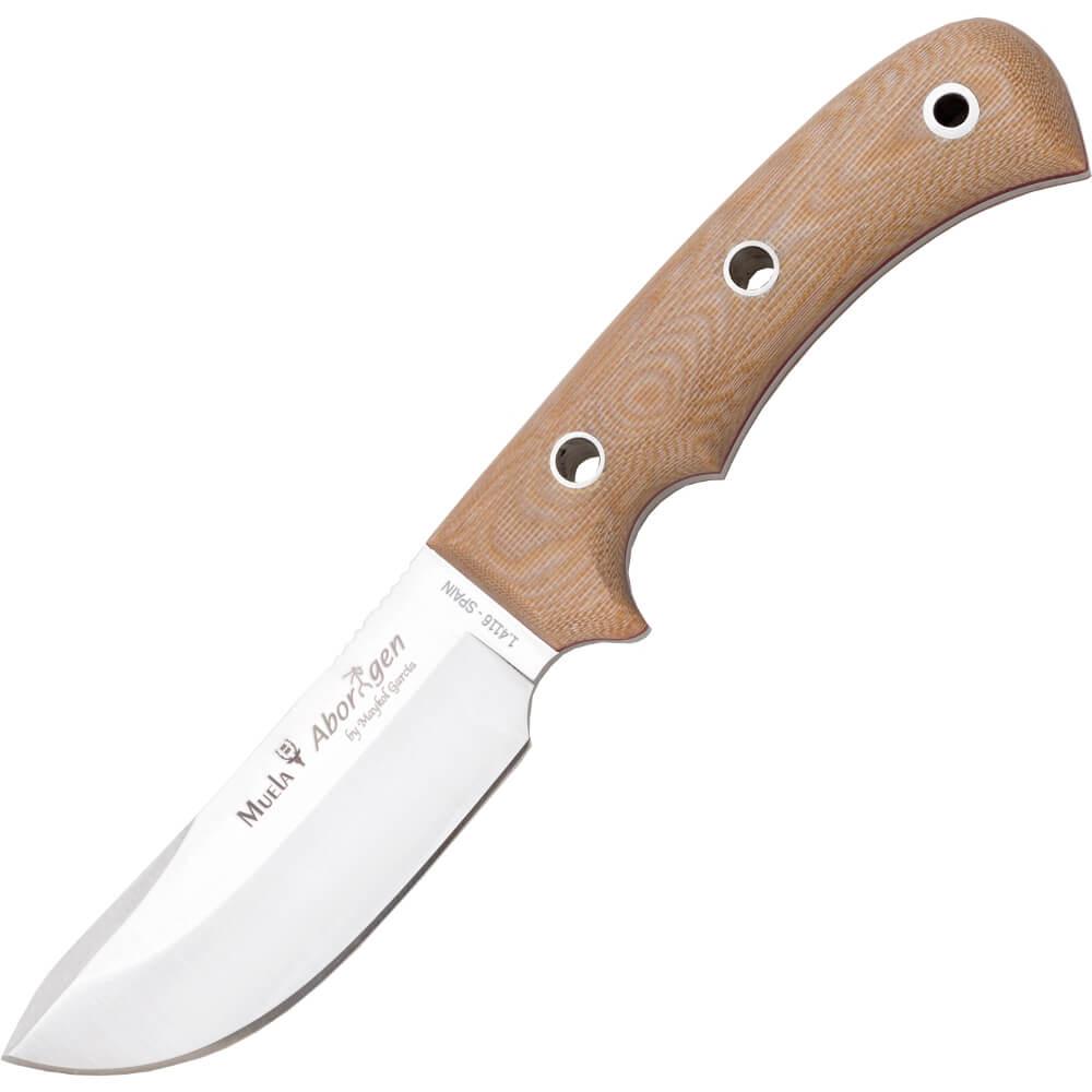 Cuchillo muela aborigen con cachas de micarta desierto y pedernal...