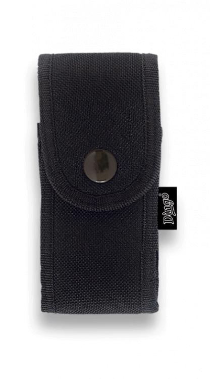 Funda para navaja, acolchada negra con dimensiones de 11,3 x 5.5 cm