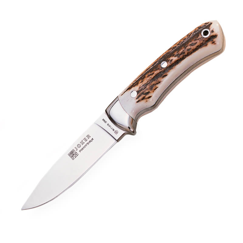 Cuchillo de caza Joker Pantera con mango de asta de ciervo y viro...