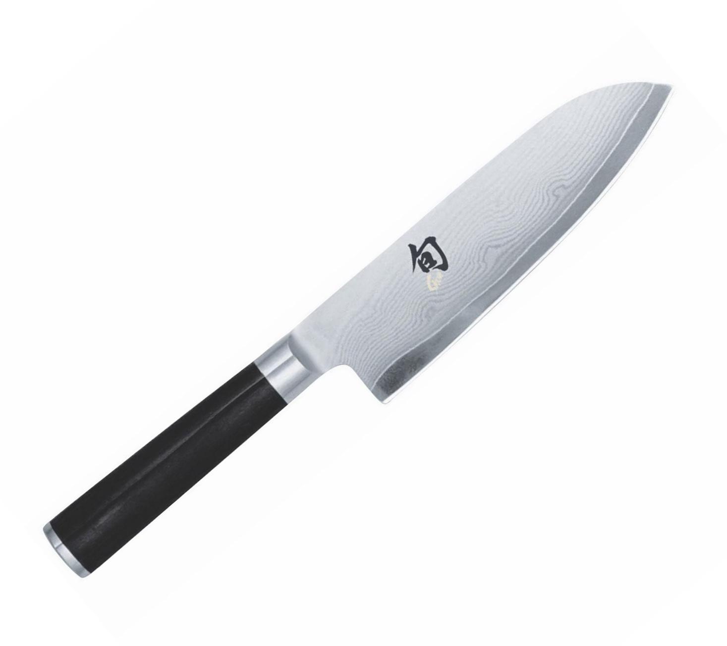 Cuchillo santoku Damasco Kai Shun Classic con mango de madera Pak...