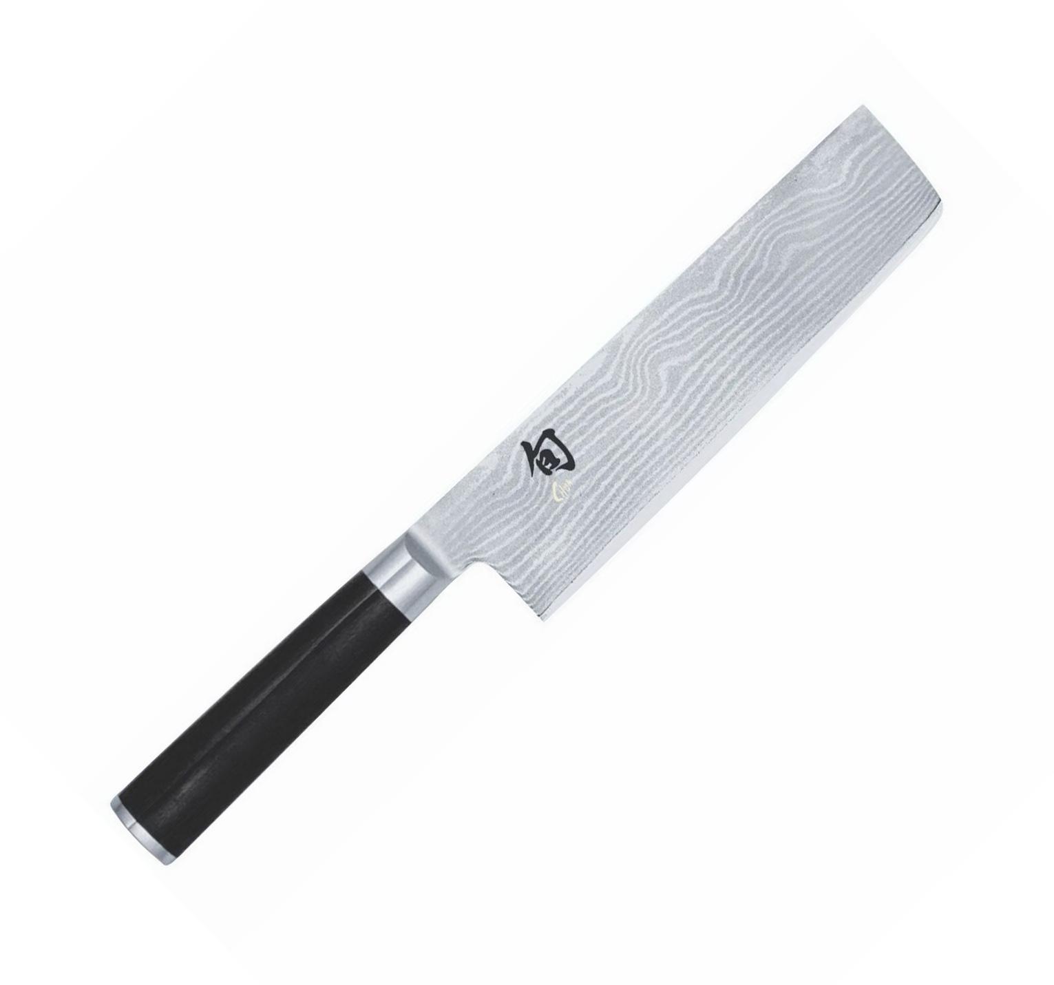 Cuchillo Nakiri Damasco Kai Shun Classic con mango de madera Pakk...