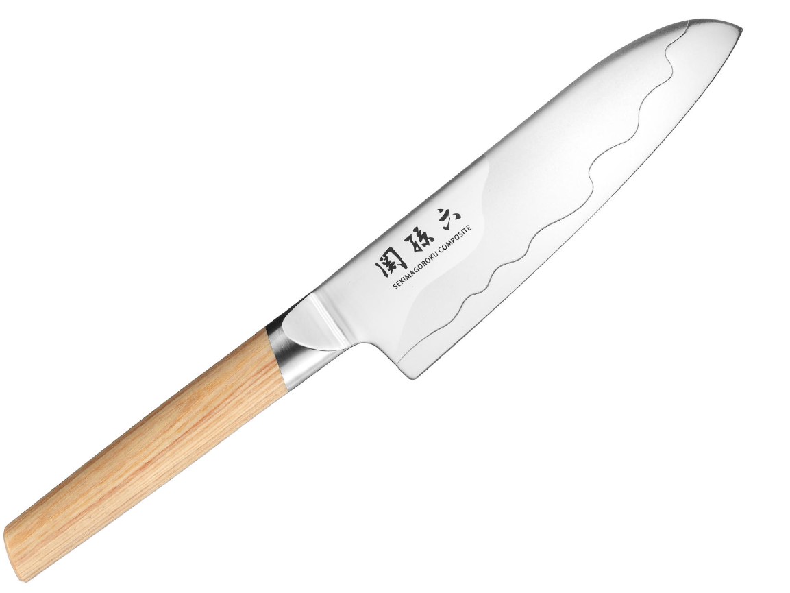 Cuchillo santoku KAI Seki Magoroku Composite con hoja de 16.5 cm ...