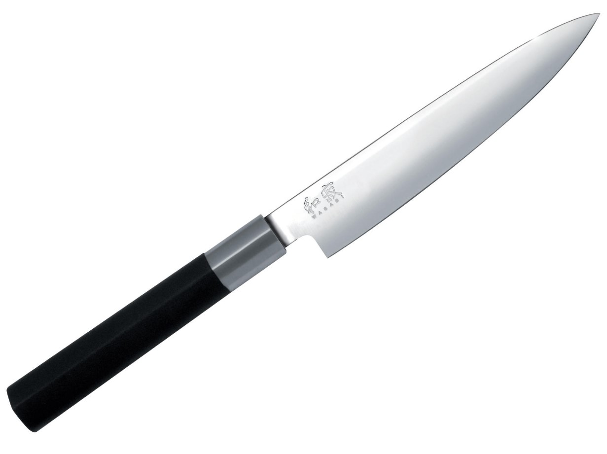 Cuchillo de chef KAI Wasabi Black 6715U con hoja estrecha de 15 c...
