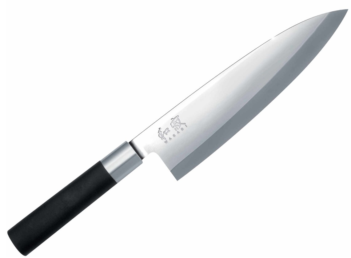 Cuchillo japones Deba KAI Wasabi Black con hoja de 21 cm 6721D