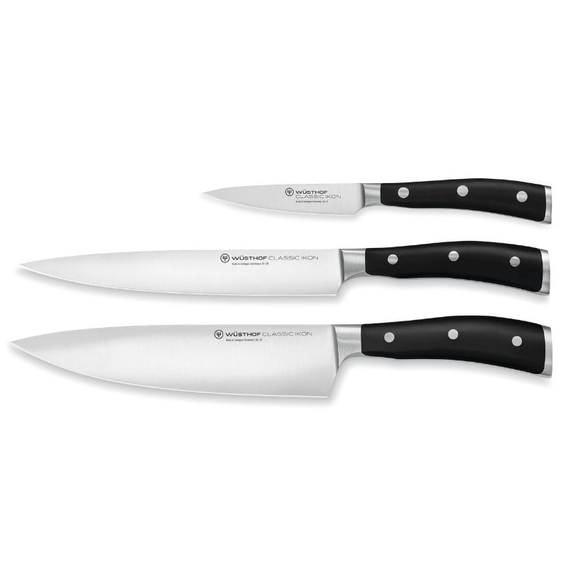 Juego de 3 cuchillos de cocina Wusthof Classic Ikon