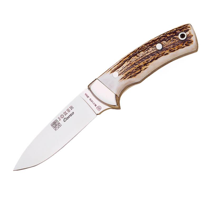 Cuchillo de monte Joker Corzo con mango de asta de ciervo y hoja ...