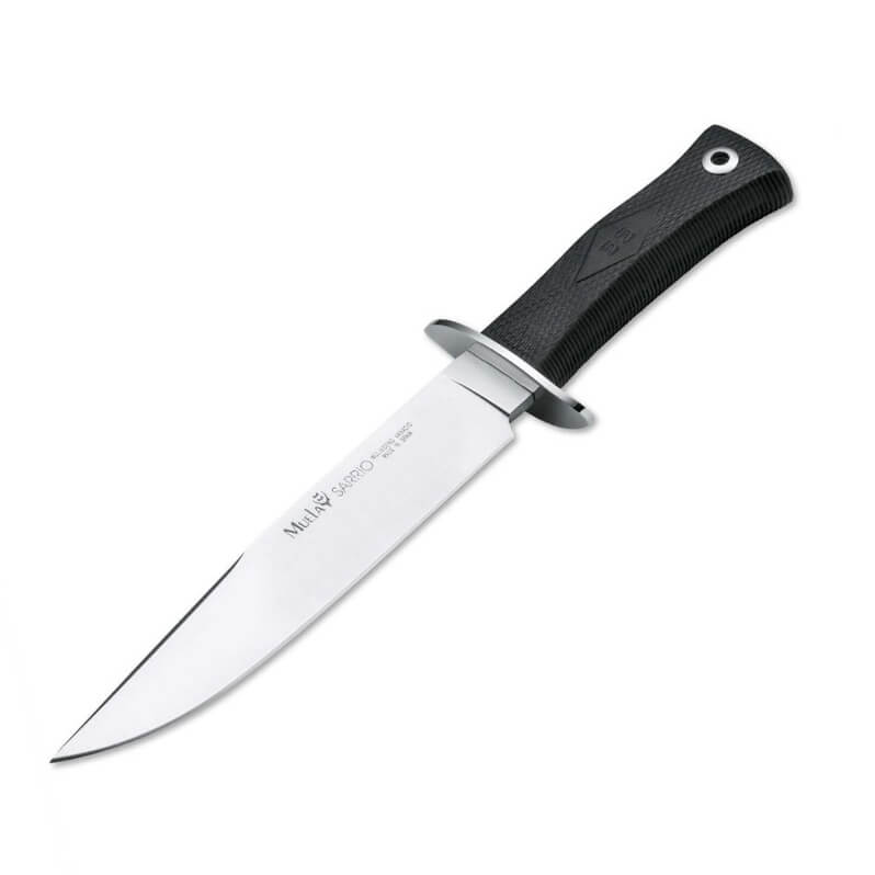Cuchillo táctico Muela Sarrio-19G con mango de goma negra y hoja...