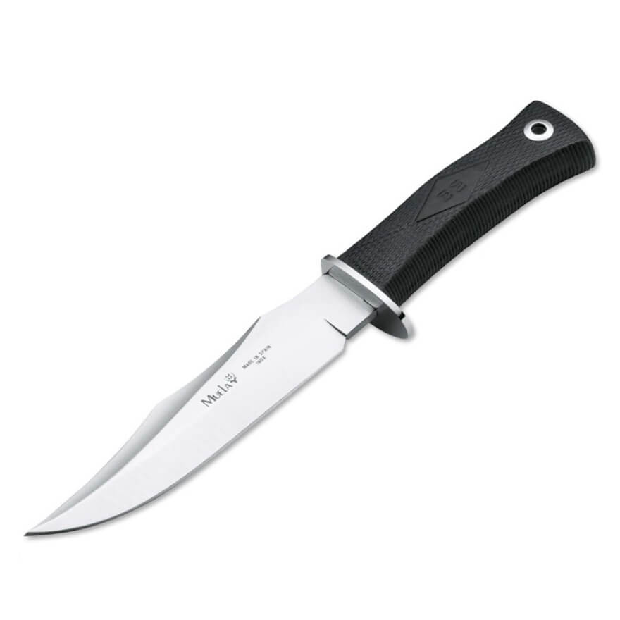 Cuchillo táctico Muela 21733 con mango de goma negra y hoja de 17 cm