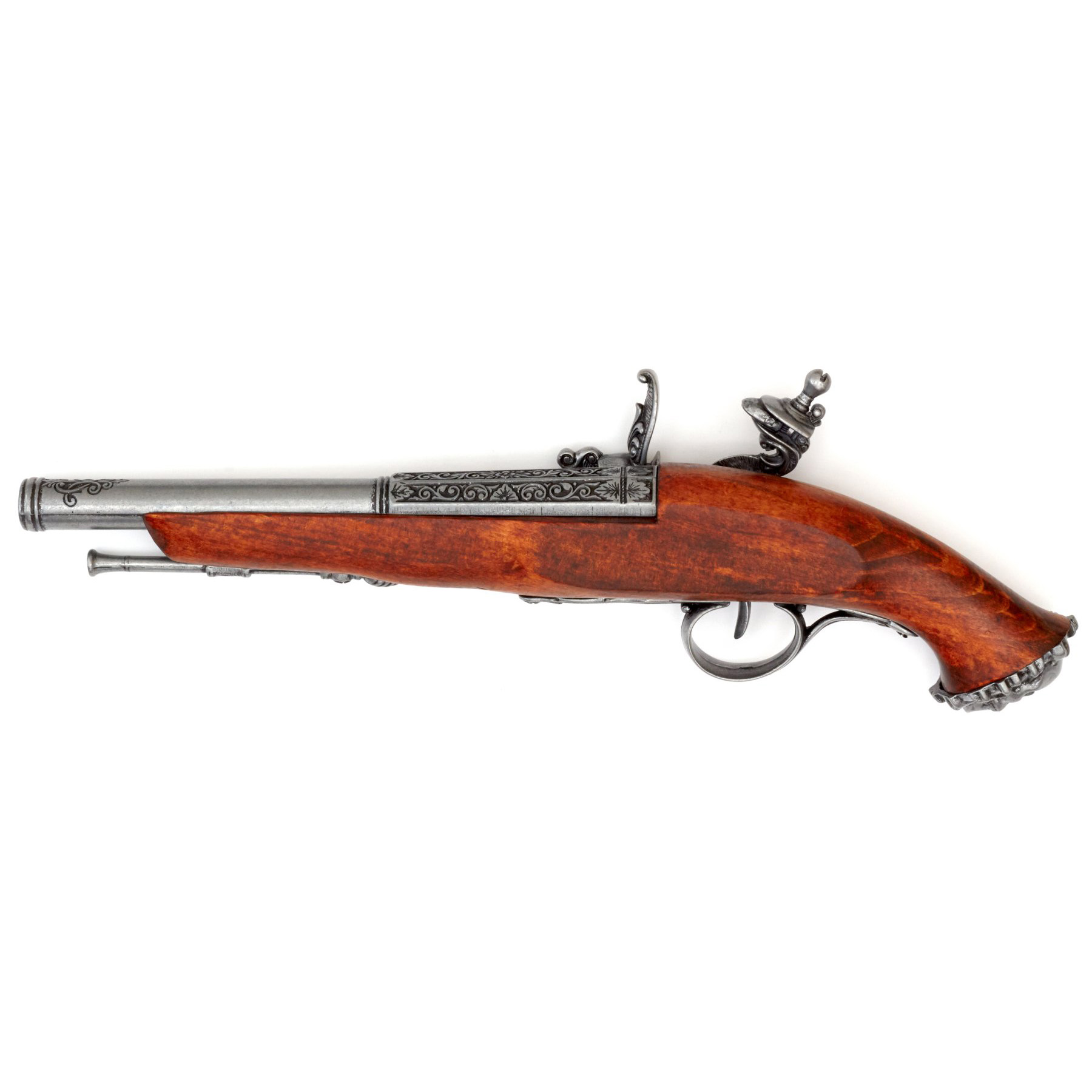 Pistola pirata de chispa de madera y metal S. XVIII