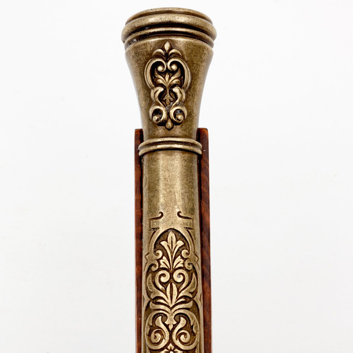 Pistola de percusión pirata de madera y metal acabado latón Italia S. XVIII