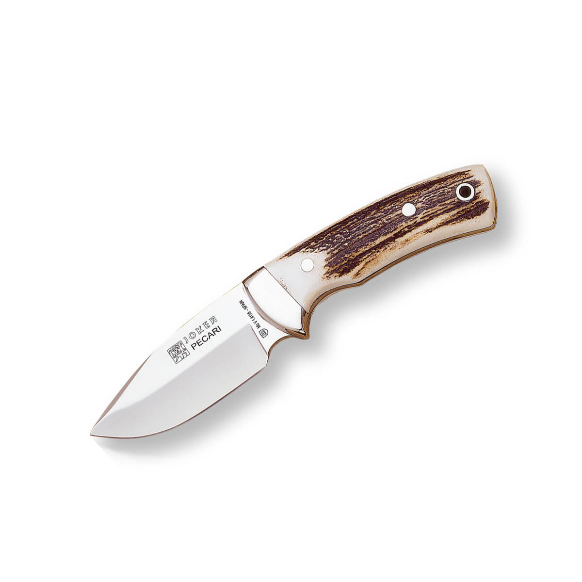 Cuchillo desollador Joker Pecari con mango de asta de ciervo y vi...