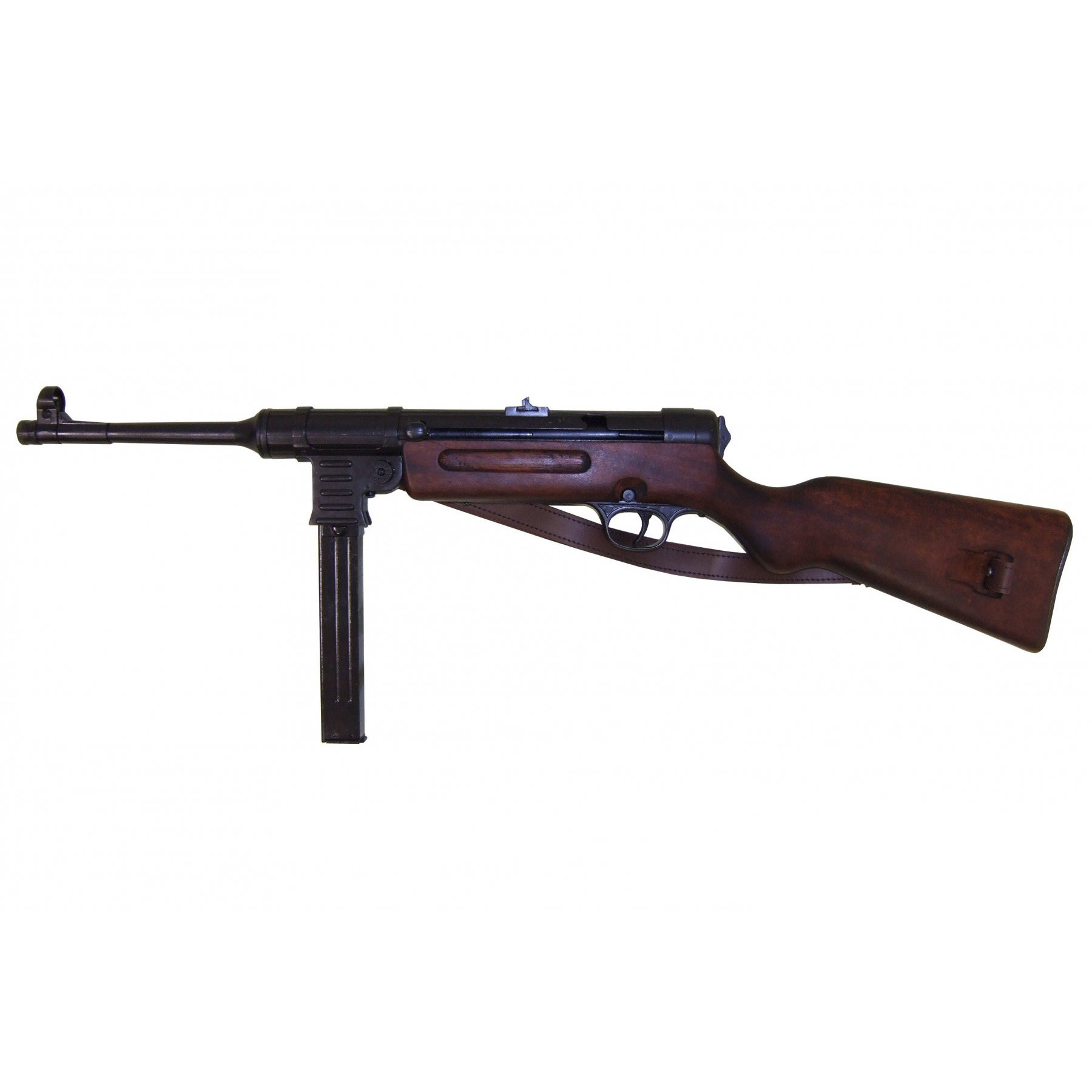 Replica de ametralladora MP41, Alemania 1940 con correa de piel